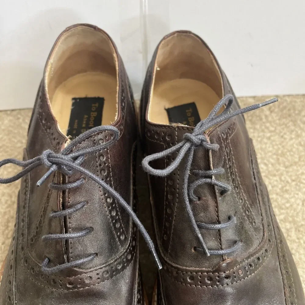 To Boot New York Adam Derrick Wingtip Brogue Shoes Sz 12 Brown Leather Business